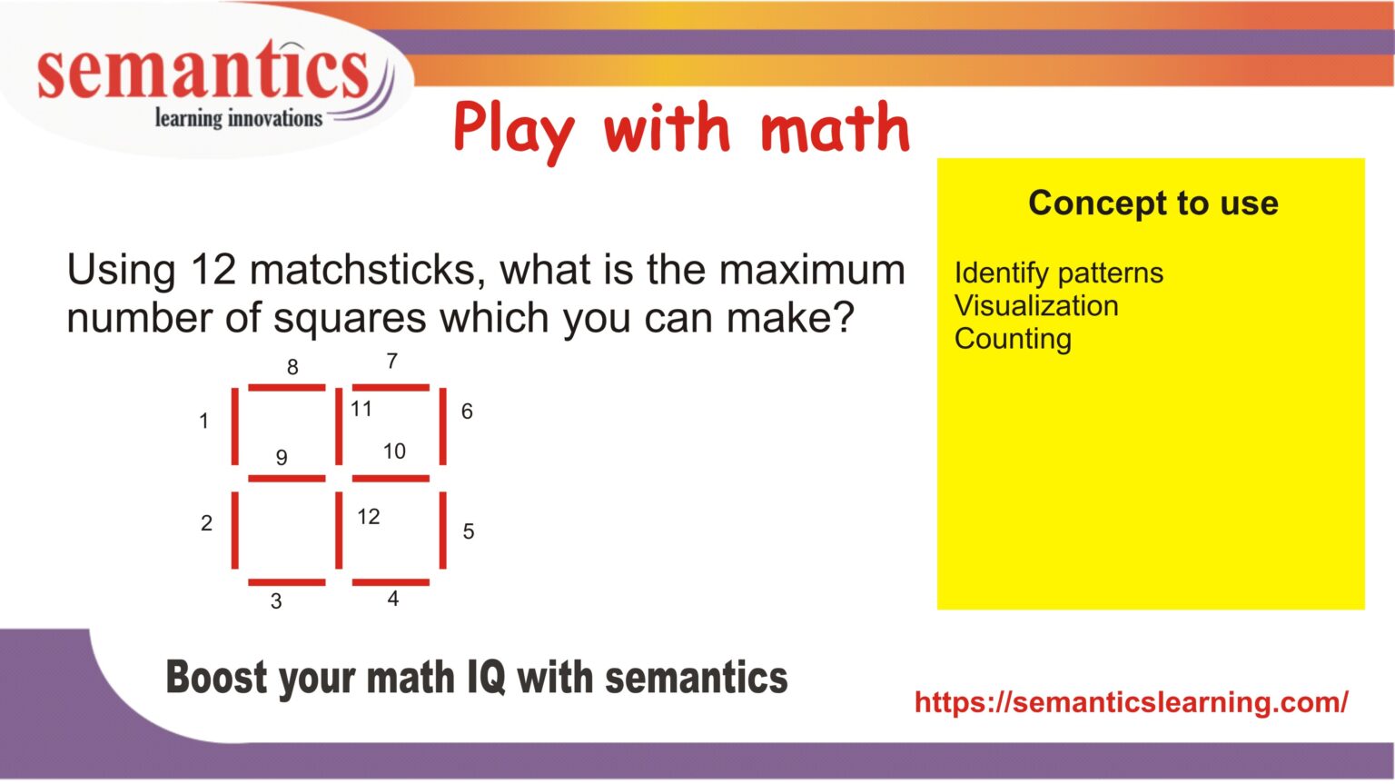 One Big Square Math Problem Math reasoning exercise set 3