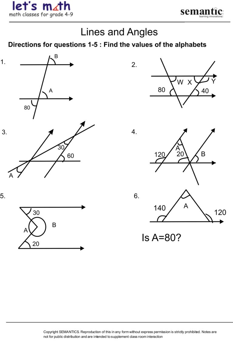 Geometry lines and angles CBSE grade 7